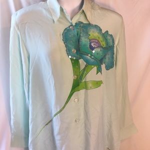 Vintage Diane Gilman 100% silk blouse